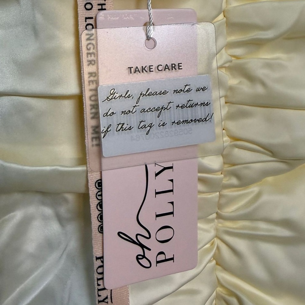 Oh Polly Satin Cowl Ruched Mini Dress – Oyster White (Size 10) - Picture 7 of 13